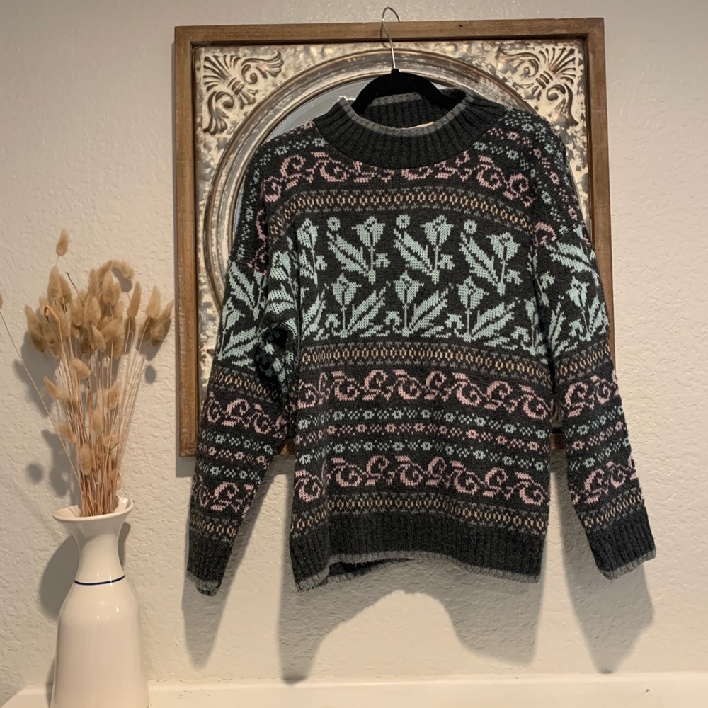 Vintage 80s Separate Issue gray oversized sweater
